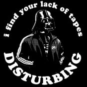 Image of Darth Vader 'I Find Your Lack Of Tapes Disturbing' old-school hip-hop shirt
