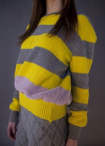 Image of Striped Plush Crew Sweater