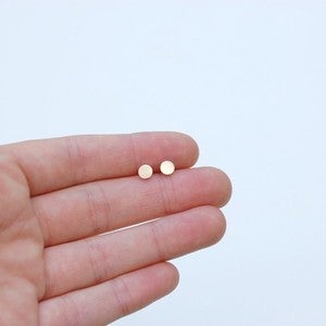 Image of minimalist gold stud earrings