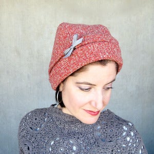 Image of Incognito in red tweed wool