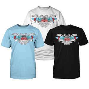 Image of Ground Fighter "Roses Are Red" Shirts - Blue, Black & White