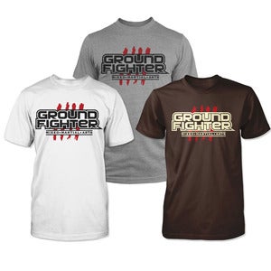Image of Ground Fighter "Belt Stripes" Shirts - Grey, White & Brown
