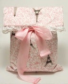 Image of Paris Paris silk lingerie pochette featuring the Eiffel Tower 