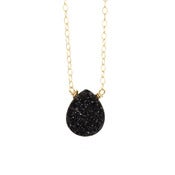 Image of Black Druzy Crystal Necklace