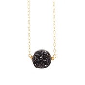 Image of Black Circle Crystal Necklace