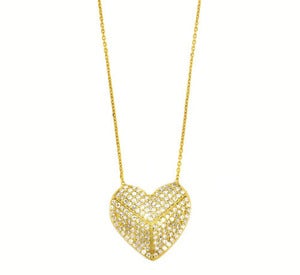 Image of Modern Heart Pendant- Gold