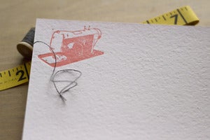 Image of sewing machine notecard
