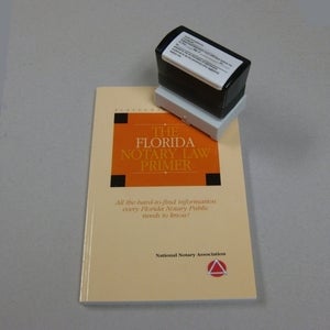 Image of Jurat/Affidavit Stamp and Florida Notary Primer Combo