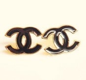 Image of Cute Black and Gold Stud Earrings