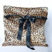 Image of Marceline leopard print lingerie bag - sleepmask bag in satin 