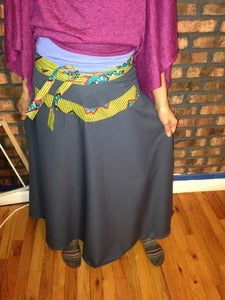 Image of Blue Wrap Skirt