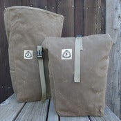 Image of Waxed Canvas Roll-Top Panniers, Ranger Tan