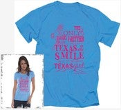 Image of Girls- "SMILE of a Texas Girl" Turquoise and Hott Pink