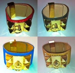 Image of Red, black,blue, & white cuffs