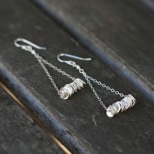 Image of NEW Silver Wavy Disc Earrings