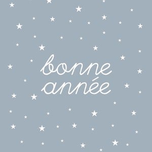 Image of Carte Postale "BONNE ANNÉE" BLEU/GRIS