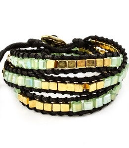 Image of Green & Gold Wrap Bracelet