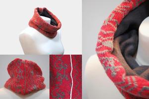 Image of Commuter Cowl - Fuchsia and Grey