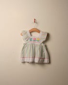 Image of c. 1980s floral and stripe dress
