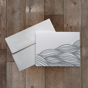 Image of WAVES BLOCK PRINTED GREETING CARD
