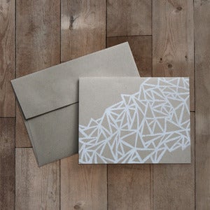 Image of CRYSTALLIZED BLOCK PRINTED GREETING CARD