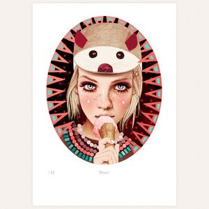 Image of 'Twiggy' print by Ëlodie