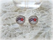 Image of Red, White and Blue Star Glass Stud Earrings 
