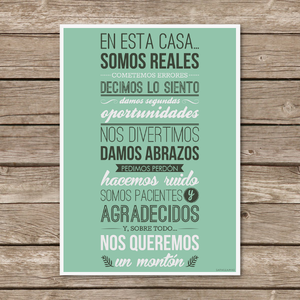Image of Lámina "En esta casa somos reales"