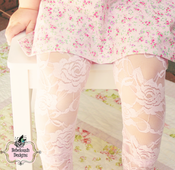 Image of Lace Tights in Baby Pink 