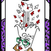 Image of The exploding head Keshirt (turquoise and red)