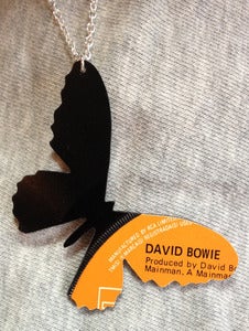 Image of Vinyl record necklace Butterfly David Bowie, Ziggy Stardust