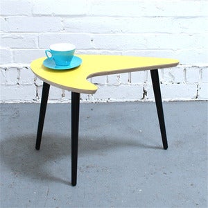 Image of Yellow Formica Kidney Table