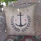 Image of Anchor Burlap Pillow