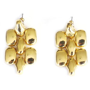 Image of Vintage 1970s Gold Tone Chain Link Drop Earrings