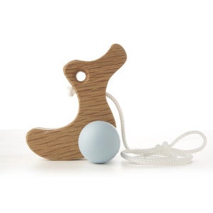 Image of NEW! Oak Pull along Duckling - Duck Egg