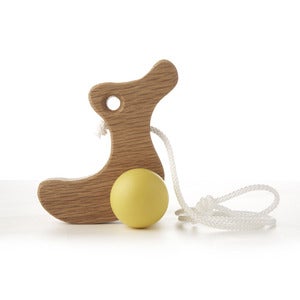 Image of NEW! Oak Pull along Duckling - Duck Egg