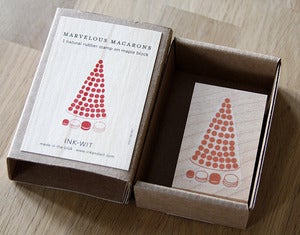 Image of SALE: Marvelous Macaron Natural Rubber Stamp