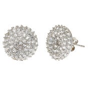 Image of Kara Ackerman<i> GemGirl <i/> Pave Disc Earring in Sterling Silver