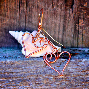 Image of Copper Heart Earrings