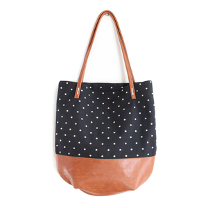 Riley Dot Tote - Black Dots