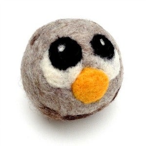 Image of Handmade Felt Owl - Grey