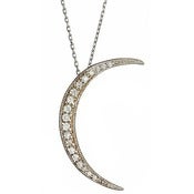 Image of Kara Ackerman <i> GemGirl <i/> Crescent Moon in Sterling silver with White Stones