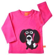 Image of Lipfish Puppy Pink long sleeve tee shirt