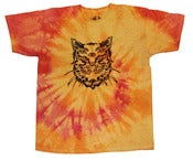 Image of Mutant cat T-shirt - Sunset tie-dye
