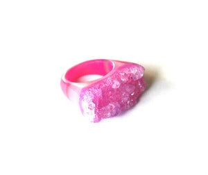 Image of Peony Raw Druzy Ring (v6)