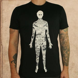 Image of the illustrated Man - discharge ink - unisex 