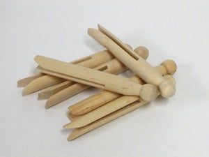 Image of Old Fashioned Wooden Dolly Pegs