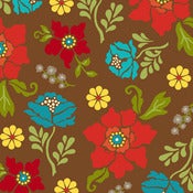 Image of Brown Large Floral from Summer House  5983-33