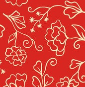 Image of Red Outline Floral from Summer House  5985-88