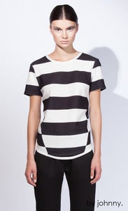 Image of The Fall Stripe Tee - Black Ivory